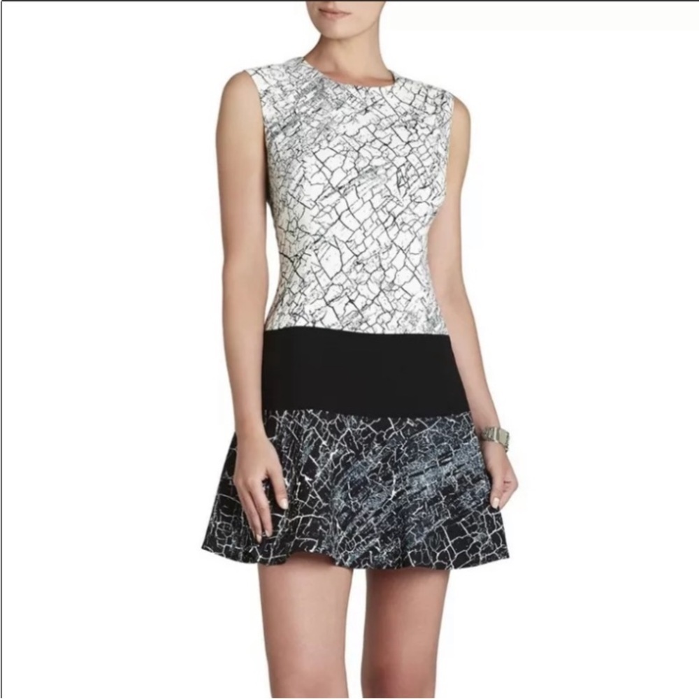 BCBG Max Azria Black & White Abstract Print Dress -Excellent Condition!